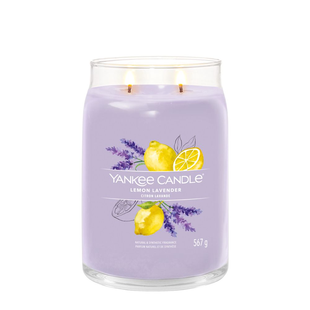  Yankee Candle - Vela en frasco grande con aroma a limón y  lavanda : Hogar y Cocina